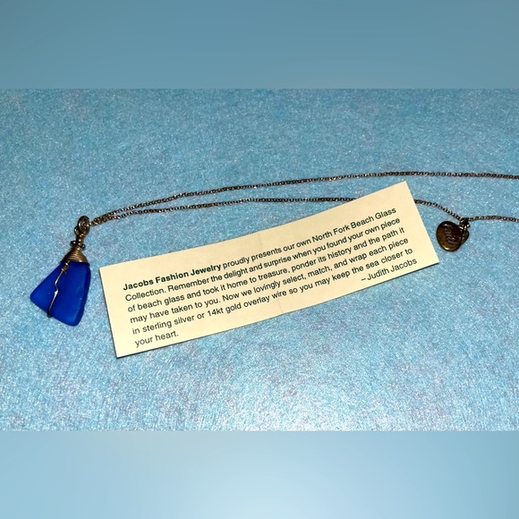 Jacob’s Fashion Jewelry Blue Sea Glass and Sterling Silver Necklace Greenport NY - Picture 11 of 16